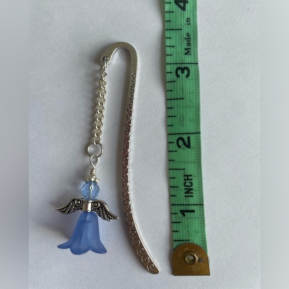 Handmade Medium Blue Angel Fairy Bookmark with Silver Tone Hook - ideal Gift - Picture 5 of 7